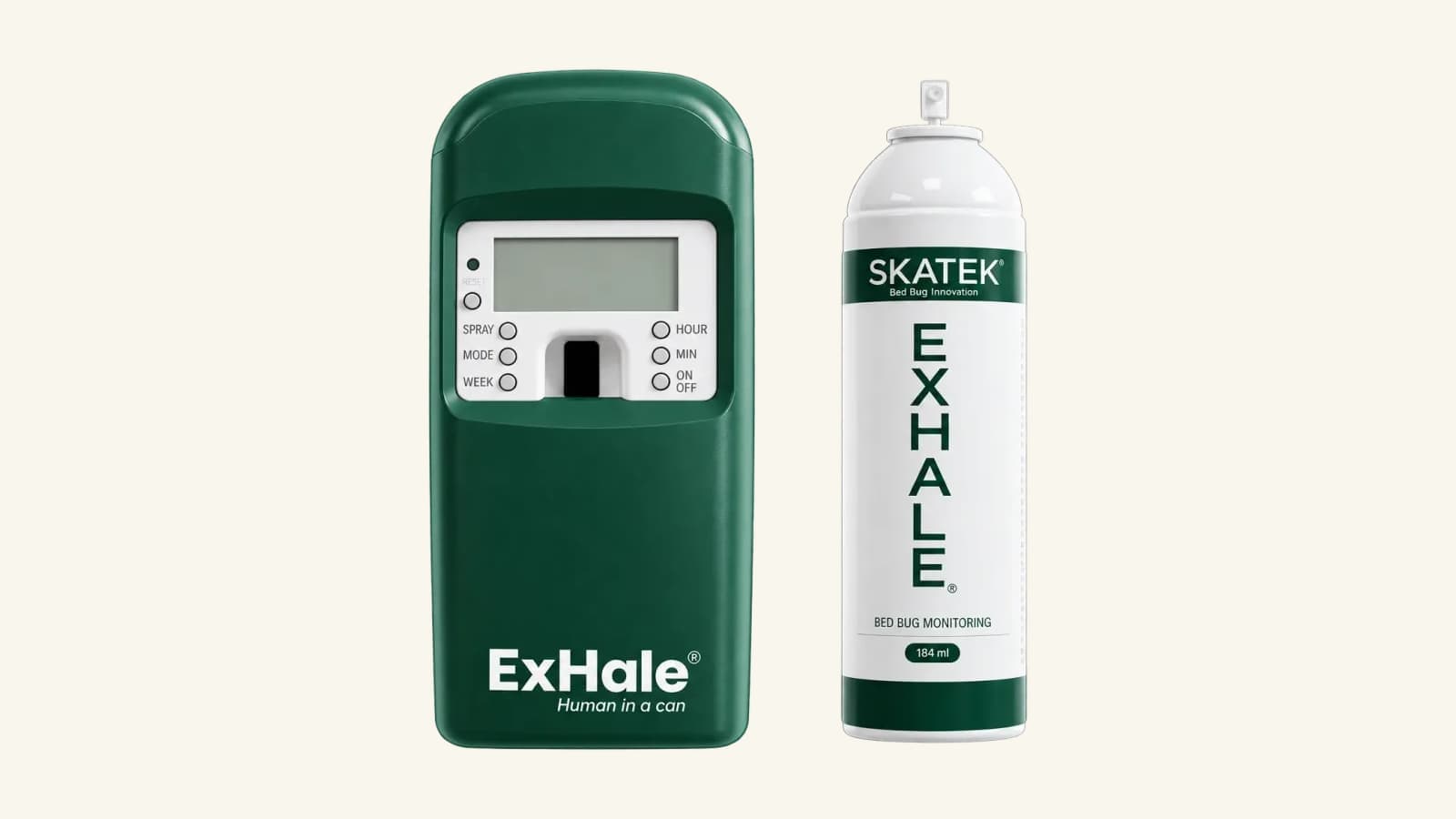 The ExHale programmable dispenser beside the ExHale monitoring aerosol